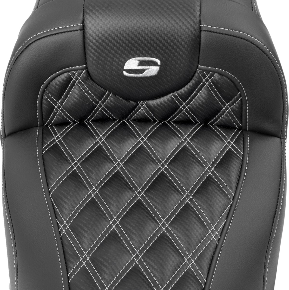 Roadsofa CF LS Seat, Silver Stitch - 23+ Touring Seat Saddlemen