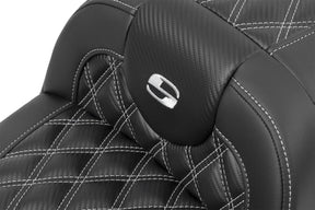 Roadsofa CF LS Seat, Silver Stitch - 23+ Touring Seat Saddlemen
