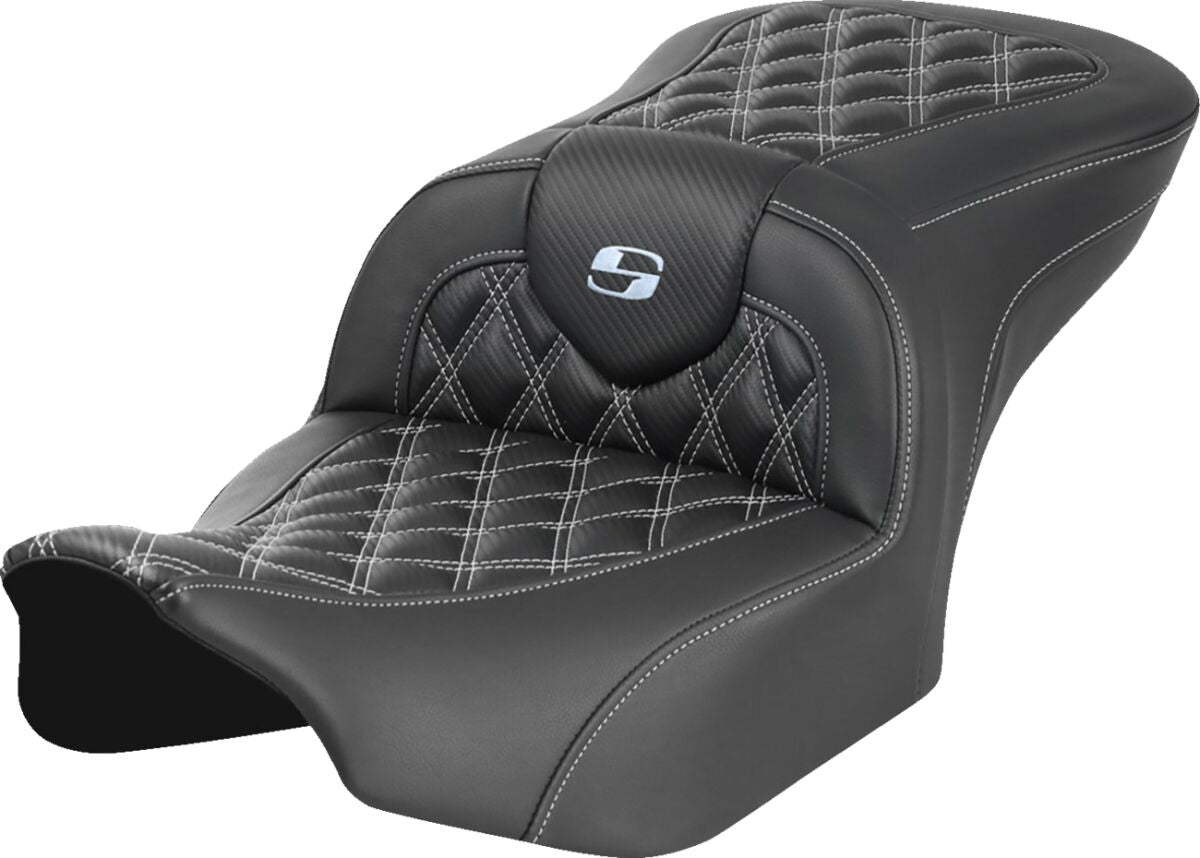 Saddlemen Roadsofa CF LS Seat, Silver Stitch - 23+ Touring Seat Saddlemen