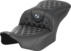 Saddlemen Roadsofa CF LS Seat, Silver Stitch - 23+ Touring Seat Saddlemen