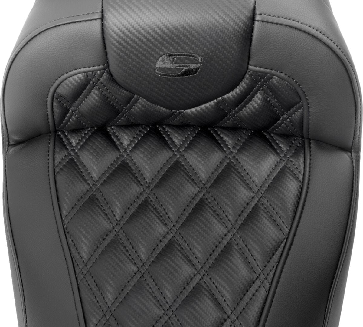Roadsofa CF LS With Driver's Backrest Seat, Black Stitch - 23+ Touring Seat Saddlemen