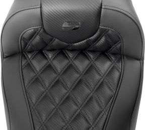Saddlemen Roadsofa CF LS With Driver's Backrest Seat, Black Stitch - 23+ Touring Seat Saddlemen