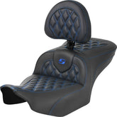 Roadsofa CF LS With Driver's Backrest Seat, Blue Stitch - 23+ Touring Seat Saddlemen Default Title
