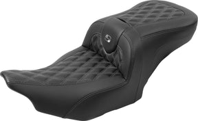 Roadsofa CF LS With Driver's Backrest Seat, Gray Stitch - 23+ Touring Seat Saddlemen