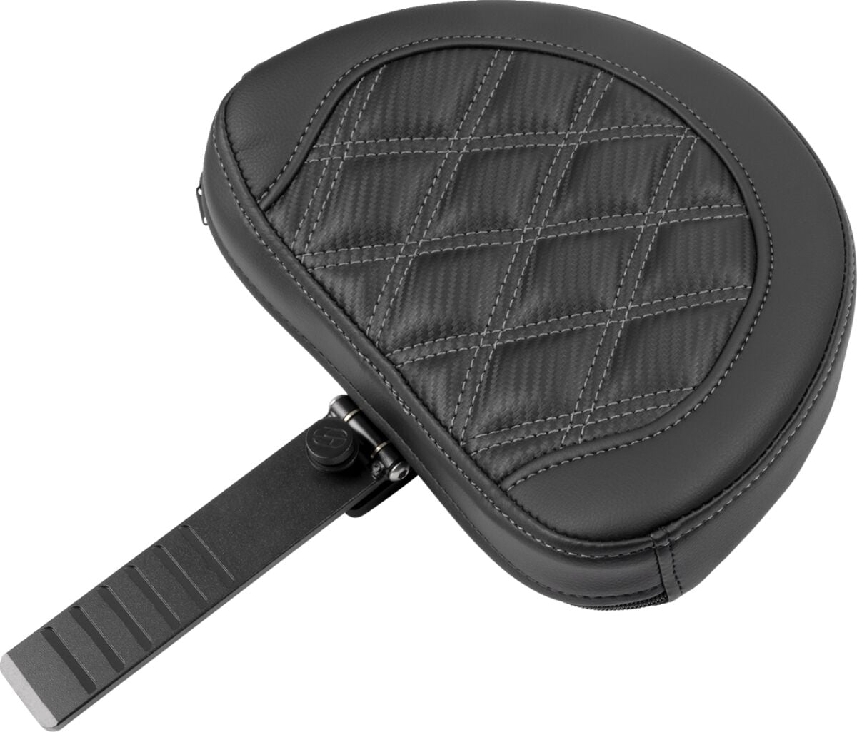 Roadsofa CF LS With Driver's Backrest Seat, Gray Stitch - 23+ Touring Seat Saddlemen