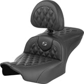 Saddlemen Roadsofa CF LS With Driver's Backrest Seat, Gray Stitch - 23+ Touring Seat Saddlemen