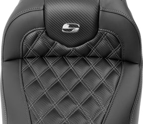 Saddlemen Roadsofa CF LS With Driver's Backrest Seat, Gray Stitch - 23+ Touring Seat Saddlemen
