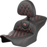 Roadsofa CF LS With Driver's Backrest Seat, Orange Stitch - 23+ Touring Seat Saddlemen Default Title