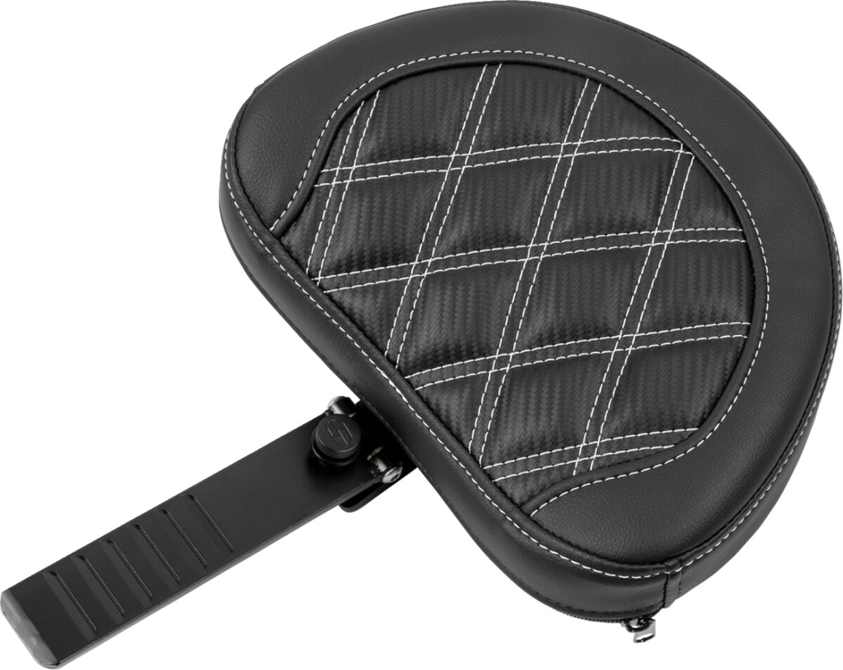 Saddlemen Roadsofa CF LS With Driver's Backrest Seat, White Stitch - 23+ Touring Seat Saddlemen