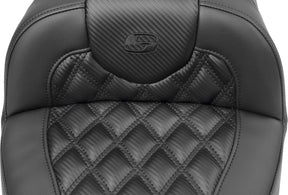Roadsofa Extended Reach CF LS Seat, Black Stitch - 23+ Touring Seat Saddlemen