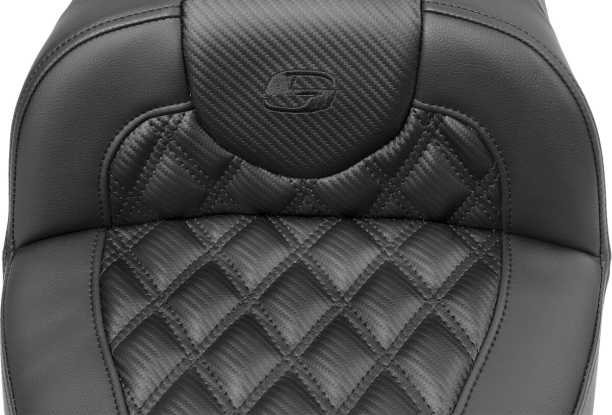 Saddlemen Roadsofa Extended Reach CF LS Seat, Black Stitch - 23+ Touring Seat Saddlemen