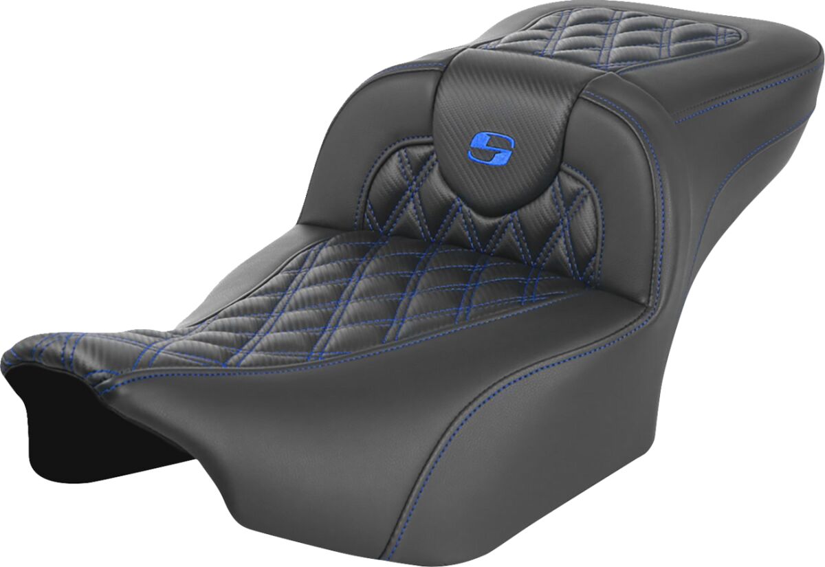Saddlemen Roadsofa Extended Reach CF LS Seat, Blue Stitch - 23+ Touring Seat Saddlemen