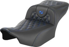 Saddlemen Roadsofa Extended Reach CF LS Seat, Blue Stitch - 23+ Touring Seat Saddlemen