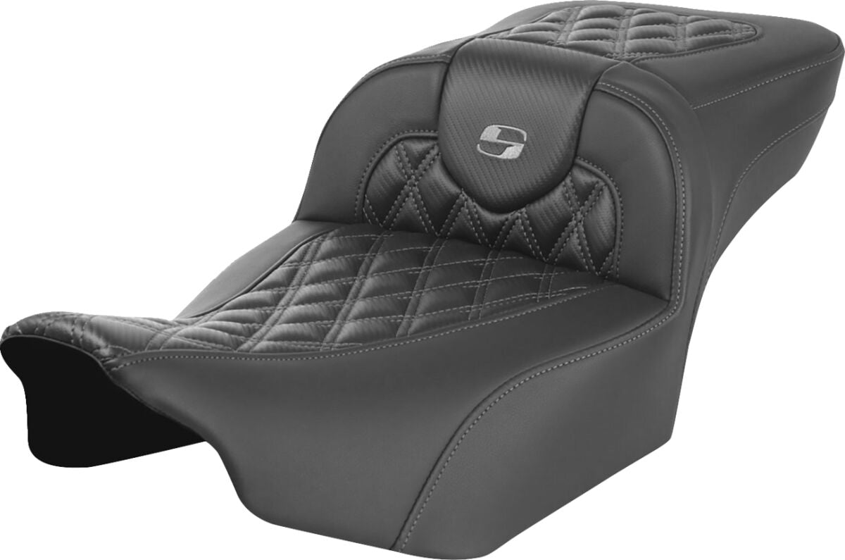 Saddlemen Roadsofa Extended Reach CF LS Seat, Gray Stitch - 23+ Touring Seat Saddlemen