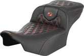 Roadsofa Extended Reach CF LS Seat, Orange Stitch - 23+ Touring Seat Saddlemen Default Title
