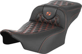 Saddlemen Roadsofa Extended Reach CF LS Seat, Orange Stitch - 23+ Touring Seat Saddlemen