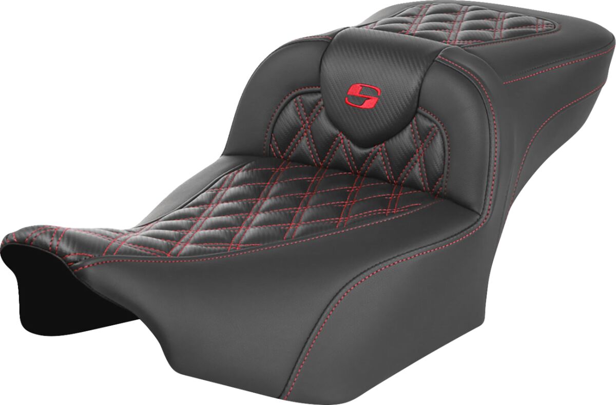Roadsofa Extended Reach CF LS Seat, Red Stitch - 23+ Touring Seat Saddlemen Default Title