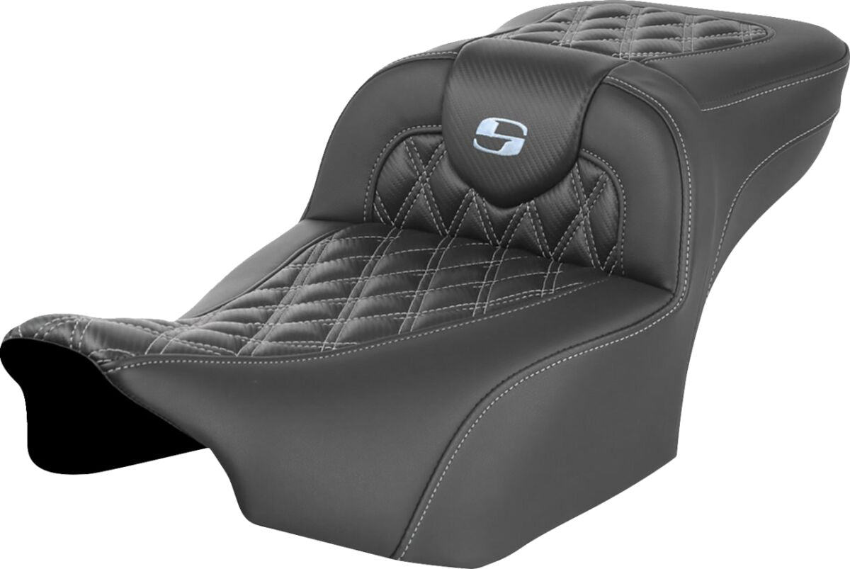 Roadsofa Extended Reach CF LS Seat, Silver Stitch - 23+ Touring Seat Saddlemen Default Title