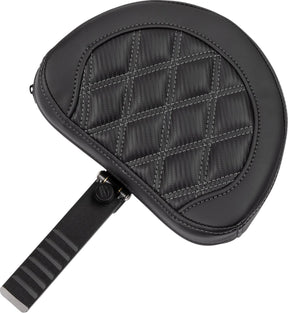 Roadsofa Extended Reach CF LS With Driver's Backrest Seat, Gray Stitch - 23+ Touring Seat Saddlemen