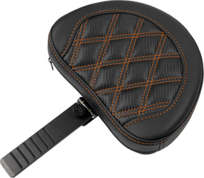 Roadsofa Extended Reach CF LS With Driver's Backrest Seat, Orange Stitch - 23+ Touring Seat Saddlemen