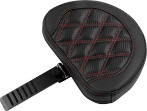 Roadsofa Extended Reach CF LS With Driver's Backrest Seat, Red Stitch - 23+ Touring Seat Saddlemen
