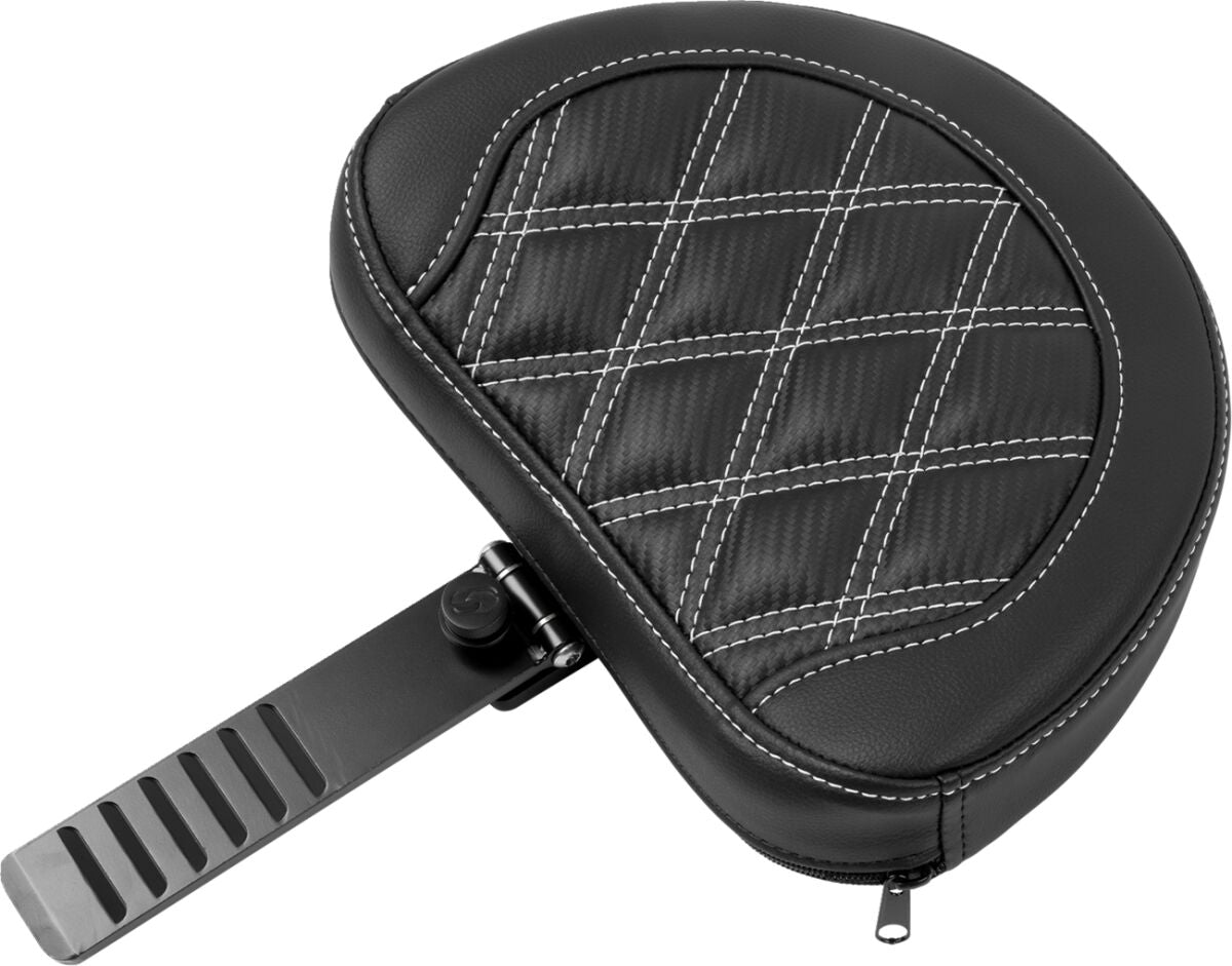Saddlemen Roadsofa Extended Reach CF LS With Driver's Backrest Seat, White Stitch - 23+ Touring Seat Saddlemen
