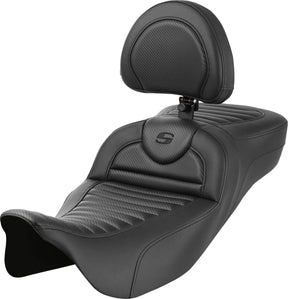 Saddlemen Roadsofa Extended Reach TR CF With Driver's Backrest Seat - 08+ Touring Seat Saddlemen