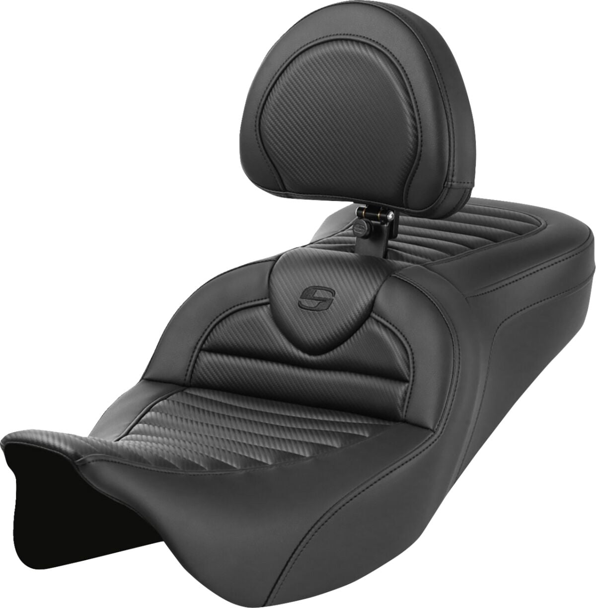 Saddlemen Roadsofa TR CF With Driver's Backrest Seat - 08+ Touring Seat Saddlemen