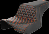 Saddlemen Step Up HC Seat, Orange Stitching - 23+ Touring Seat Saddlemen