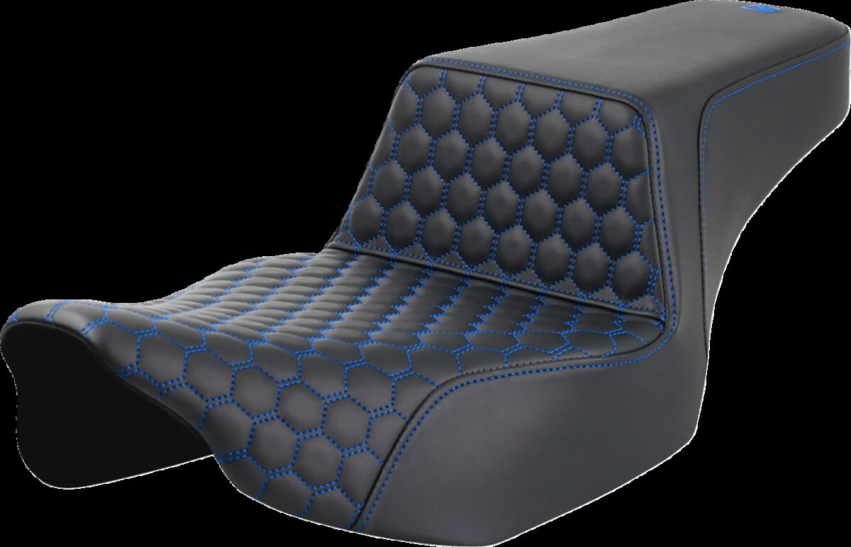 Saddlemen Step Up HC Ext Reach Seat, Blue Stitch - 23+ Touring Seat Saddlemen