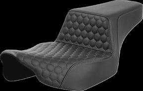 Saddlemen Step Up HC Ext Reach Seat, Gray Stitch - 23+ Touring Seat Saddlemen