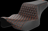 Saddlemen Step Up HC Ext Reach Seat, Orange Stitch - 23+ Touring Seat Saddlemen