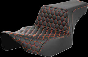 Saddlemen Step Up HC Ext Reach Seat, Orange Stitch - 23+ Touring Seat Saddlemen