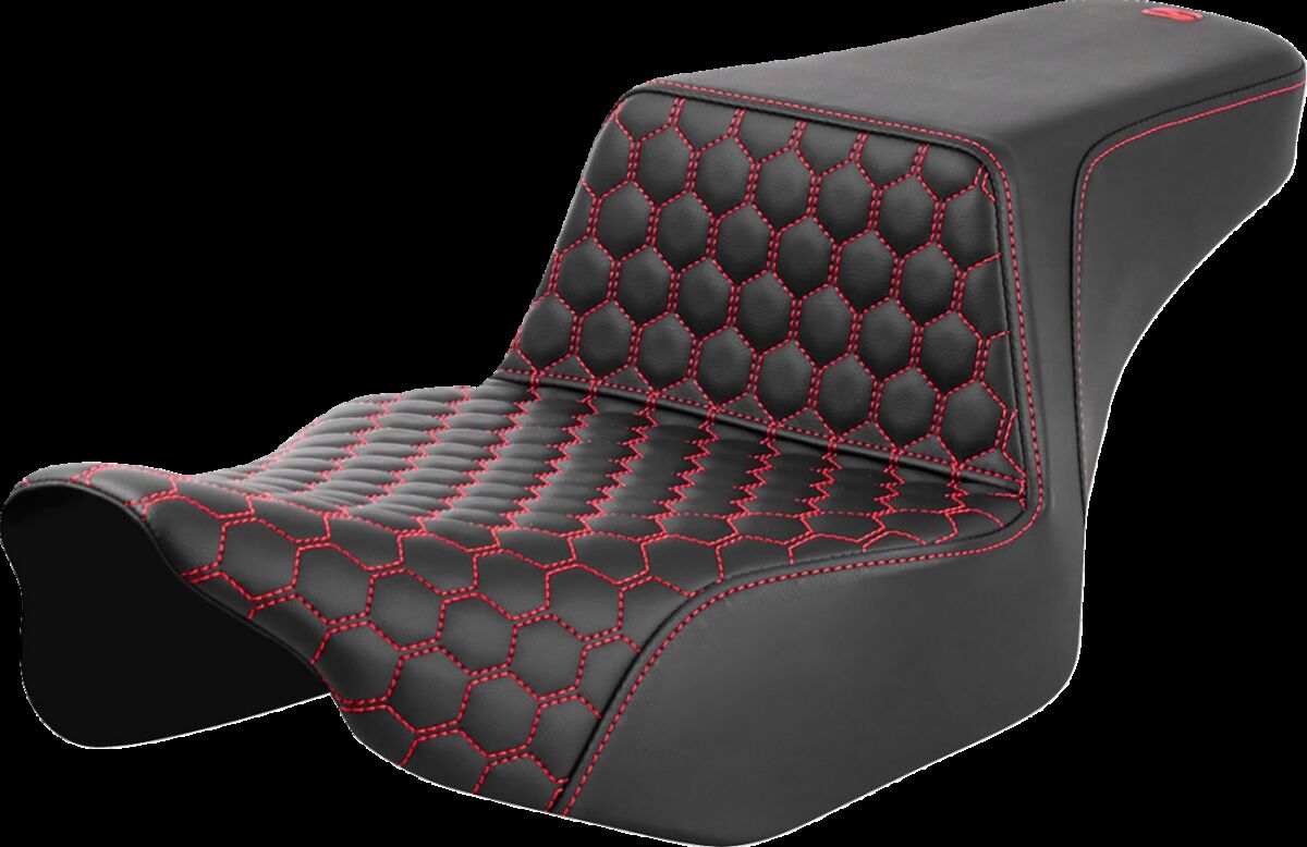Saddlemen Step Up HC Ext Reach Seat, Red Stitch - 23+ Touring Seat Saddlemen