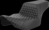 Saddlemen Step Up HC Ext Reach Seat, Silver Stitch - 23+ Touring Seat Saddlemen