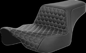 Saddlemen Step Up HC Ext Reach Seat, Silver Stitch - 23+ Touring Seat Saddlemen