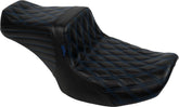 Le Pera Tailwhip Double Diamond Seat, Blue Stitch - 23+ Touring Seat Le Pera