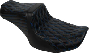Le Pera Tailwhip Double Diamond Seat, Blue Stitch - 23+ Touring Seat Le Pera