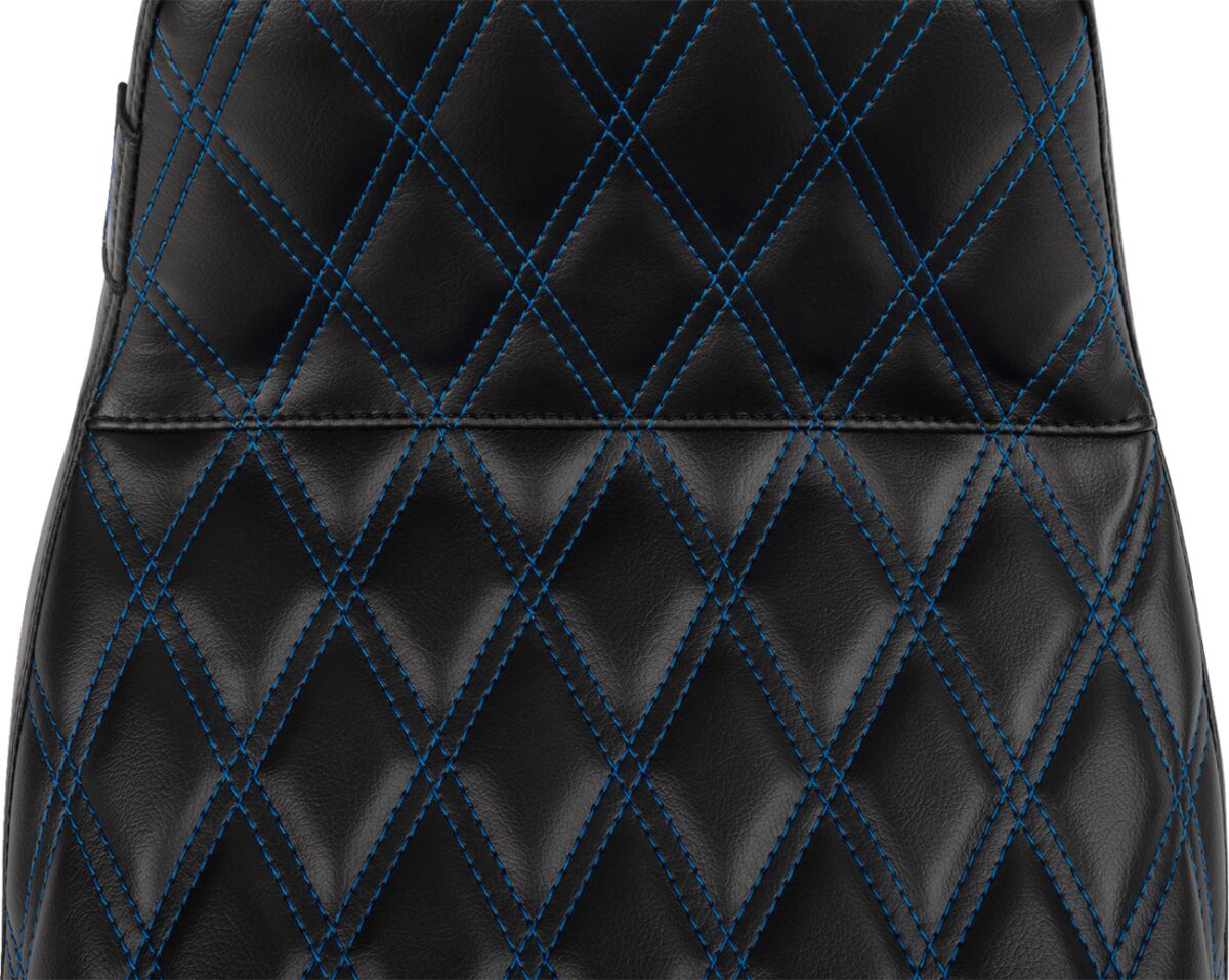 Le Pera Tailwhip Double Diamond Seat, Blue Stitch - 23+ Touring Seat Le Pera