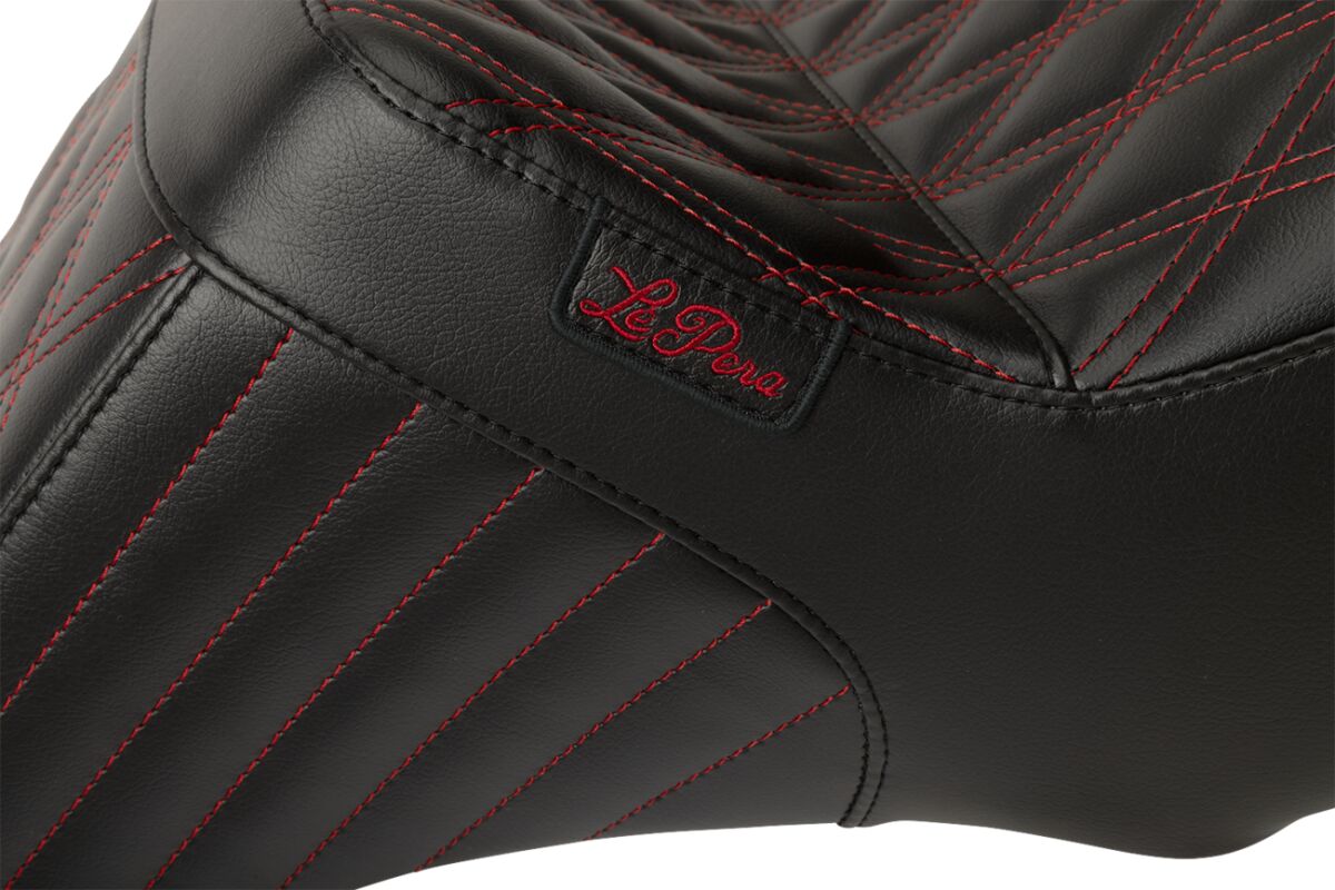 Tailwhip Double Diamond Seat, Grey Stitch - 23+ Touring Seat Le Pera