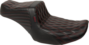Le Pera Tailwhip Double Diamond Seat, Grey Stitch - 23+ Touring Seat Le Pera