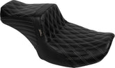 Le Pera TailWhip Double Diamond Seat, Grey Stitch - 23+ Touring Seat Le Pera