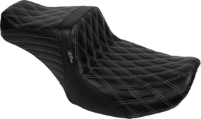 Le Pera TailWhip Double Diamond Seat, Grey Stitch - 23+ Touring Seat Le Pera