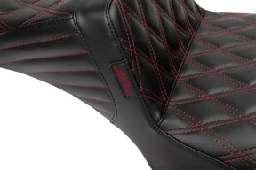 Tailwhip Daddy Long Legs Double Diamond Seat, Red Stitch - 23+ Touring Seat Le Pera