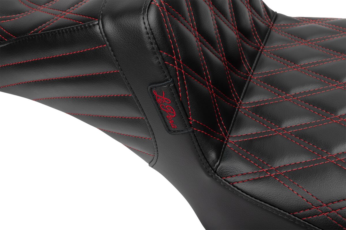 Le Pera Tailwhip Daddy Long Legs Double Diamond Seat, Red Stitch - 23+ Touring Seat Le Pera