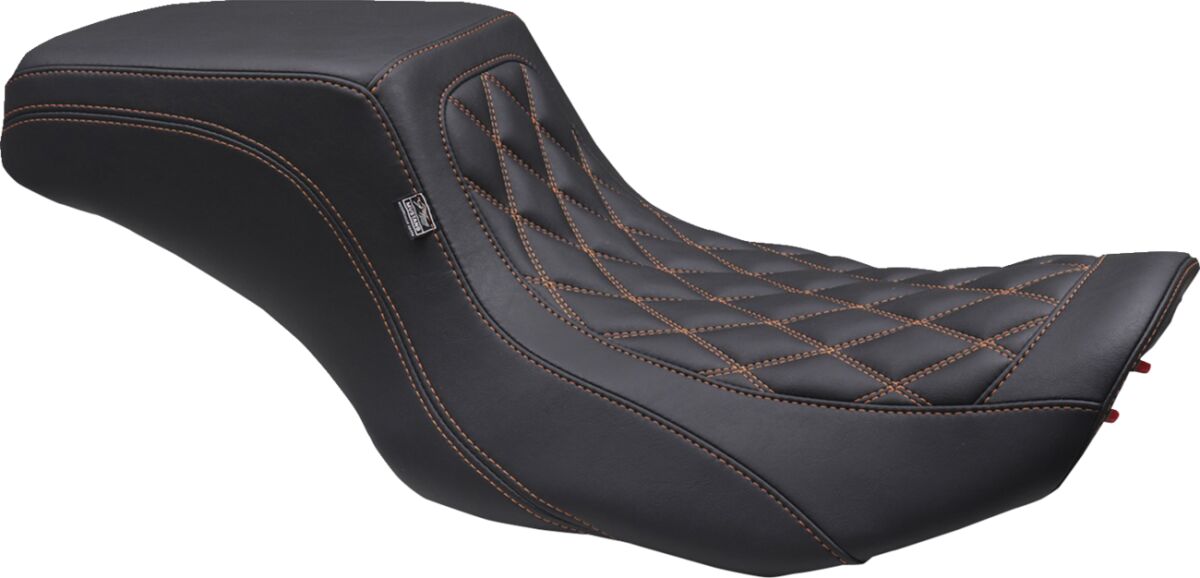 Mustang Seat Squareback Ddiamond Black Org Thrd Smth Pass Seat Mustang