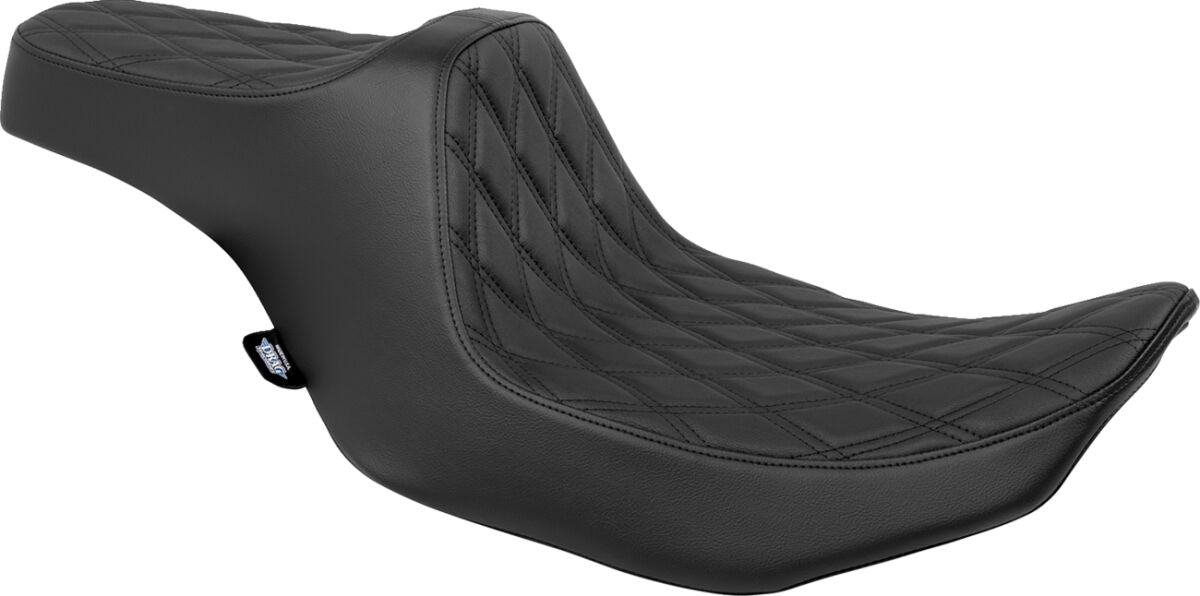 Drag Specialties Seats Seat Predator 3 Double Diamond Black Vinyl Touring Seat Drag Specialties