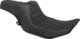Drag Specialties Seats Seat Predator 3 Double Diamond Black Vinyl Touring Seat Drag Specialties