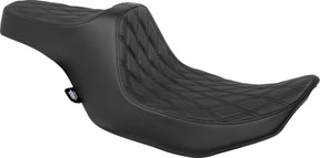 Drag Specialties Seats Seat Predator 3 Double Diamond Black Vinyl Touring Seat Drag Specialties