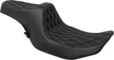 Drag Specialties Seats Seat Predator 3 Double Diamond Silver Vinyl Touring Seat Drag Specialties